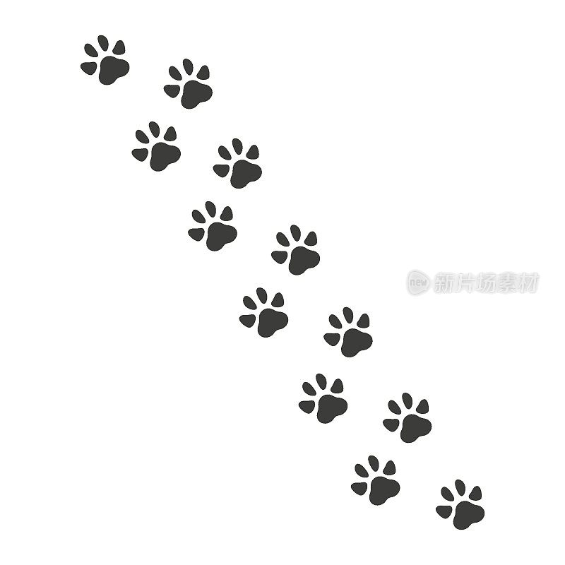 宠物爪印图标。动物跟踪信号。