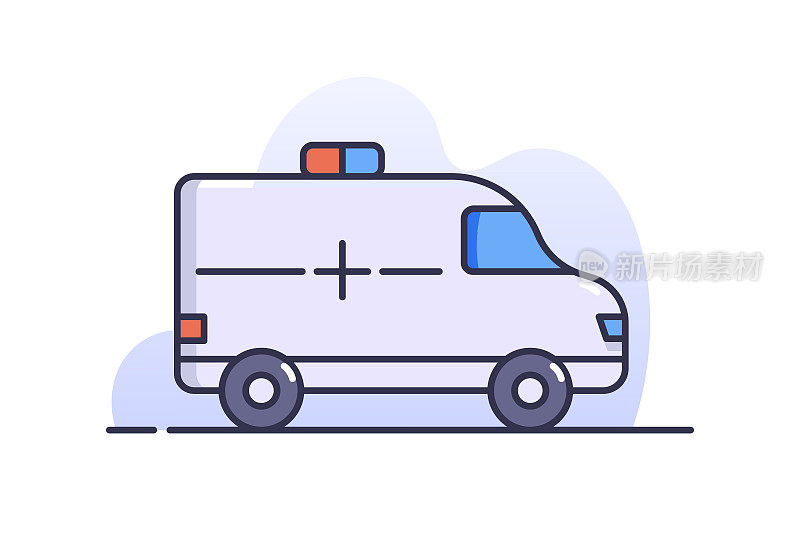 救护车现代平面图标概念设计