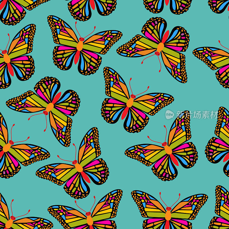 蝴蝶无缝图案。