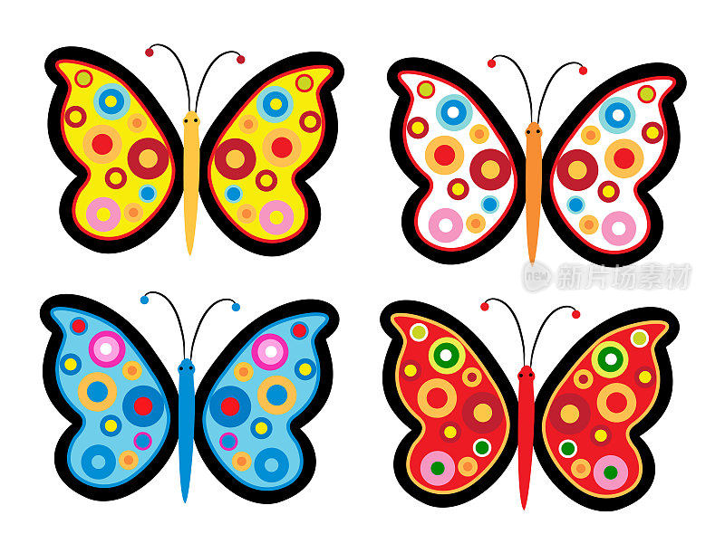 四个蝴蝶。