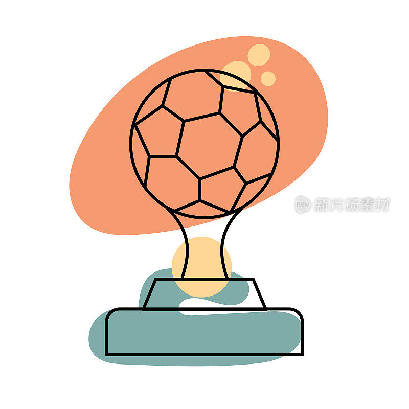 足球奖杯-成功和奖励细线图标与可编辑的笔画