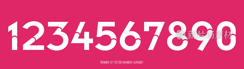 数字集矢量数字字母表，现代动态平面设计，用绚丽多彩的色彩为您独特的元素设计;标志，企业身份，应用程序，创意海报和更多股票插图