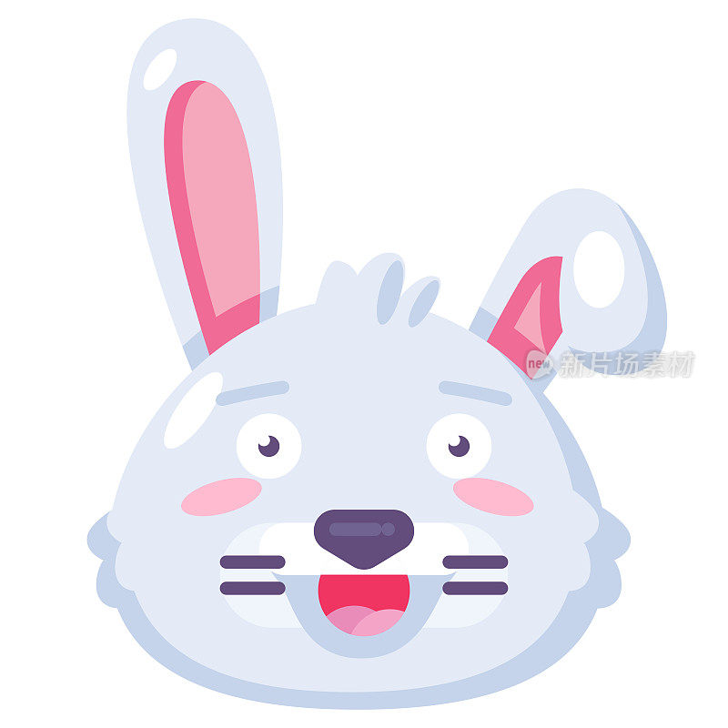 兔子带着牙齿微笑滑稽可爱的表情向量