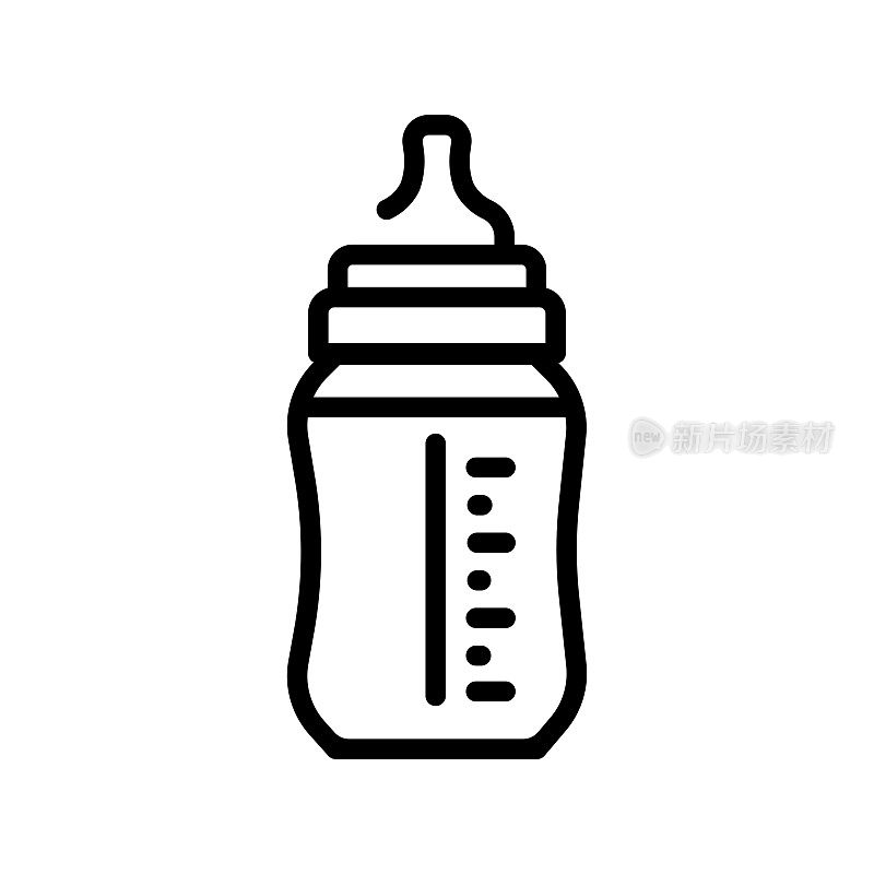 瓶身母乳色线图标。网页的象形文字