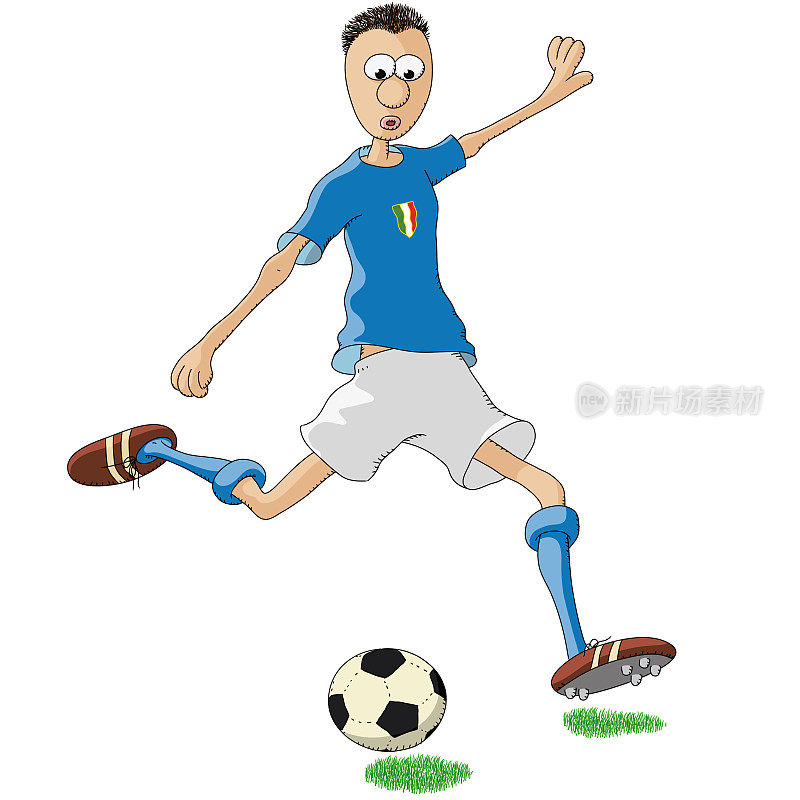 意大利足球运动员正在踢球