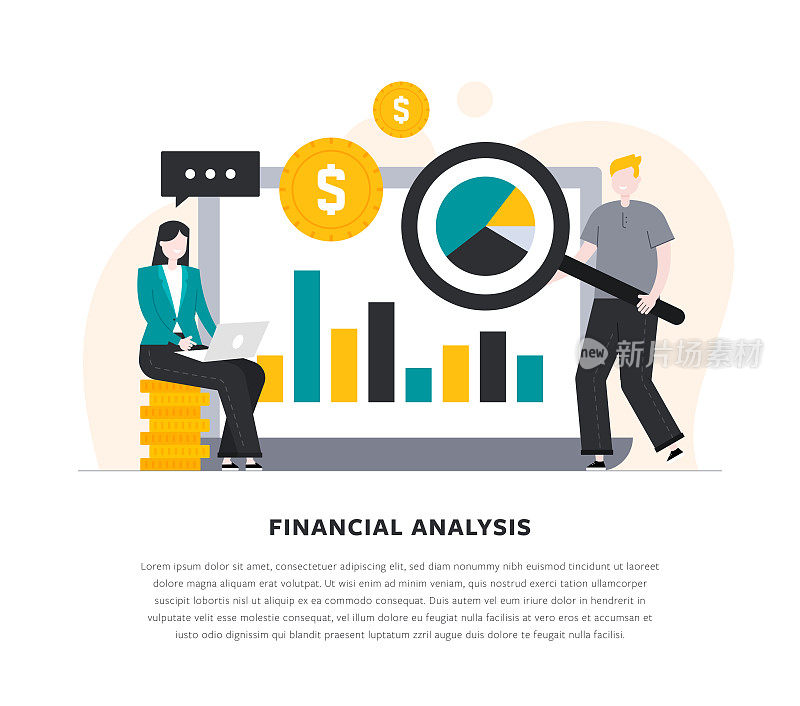 财务分析平面设计插图
