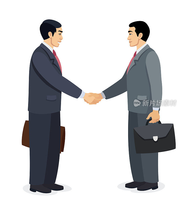 生意伙伴握手。