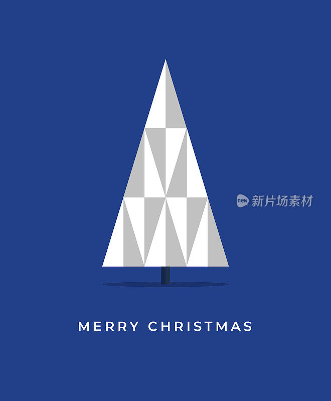 圣诞树，现代圣诞卡