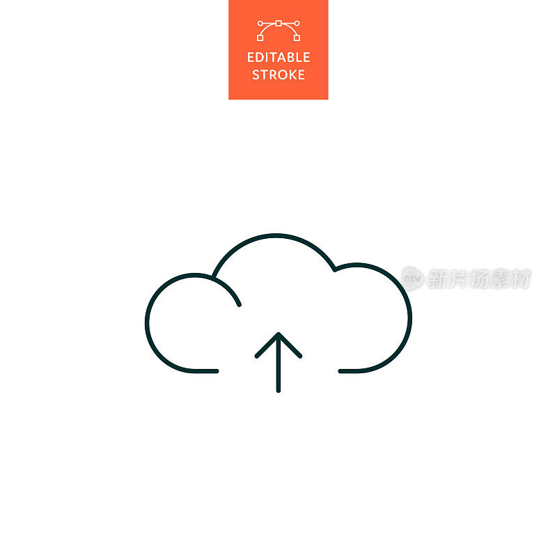 具有可编辑笔画的云计算发送线图标。Icon适用于网页设计、移动应用、UI、UX和GUI设计。