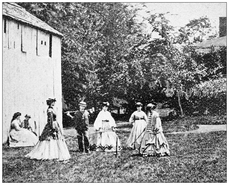 汉普顿县，马萨诸塞州的古董图像:斯普林菲尔德，槌球在1865年