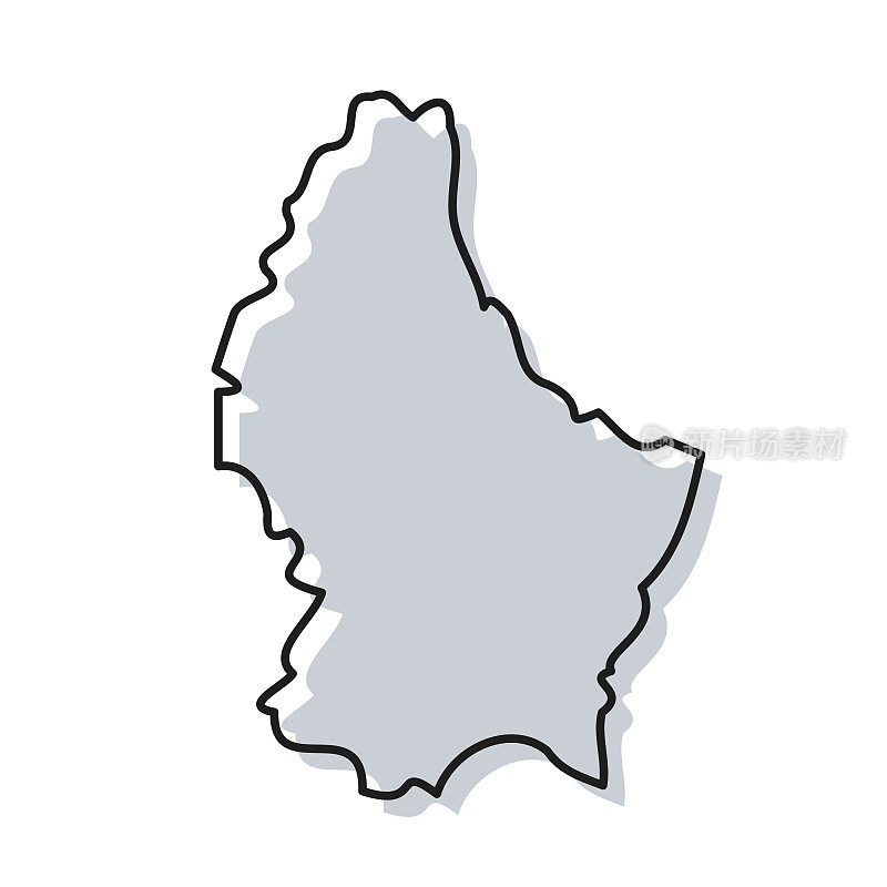 卢森堡地图手绘在白色背景-时尚的设计