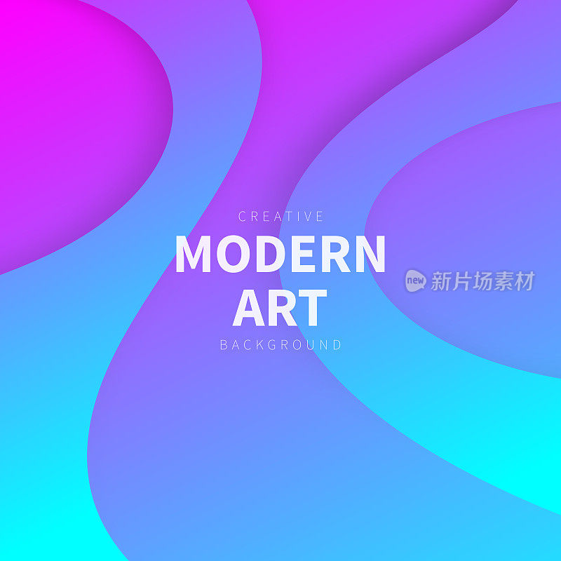 流体抽象设计与蓝色梯度-时髦的背景