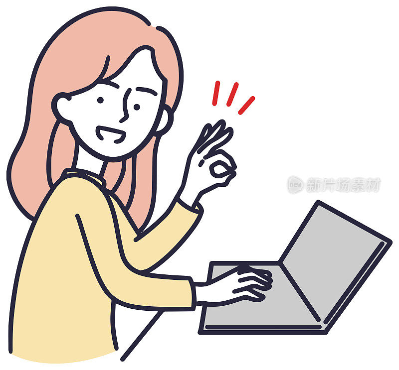 女人操作电脑的简单插图