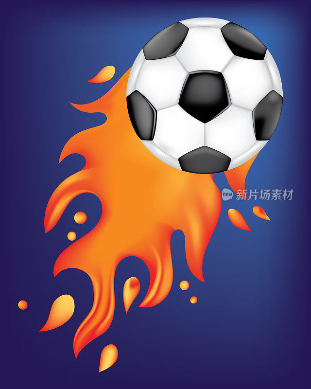 足球或足球与火焰
