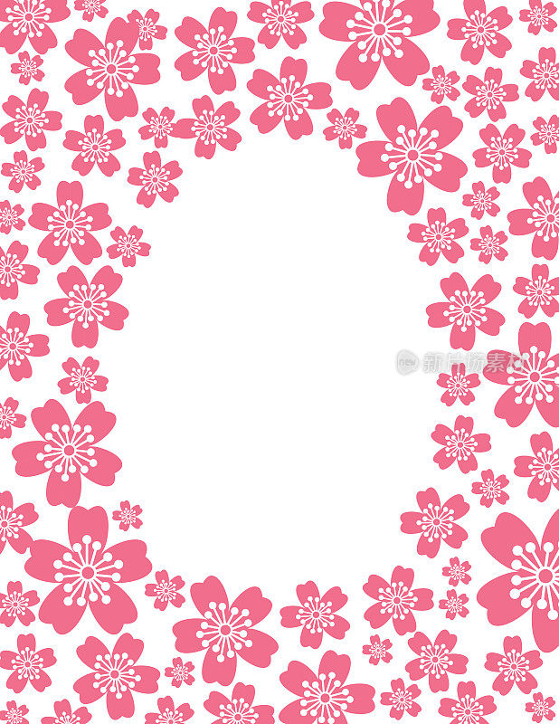 平面颜色樱花设计框架