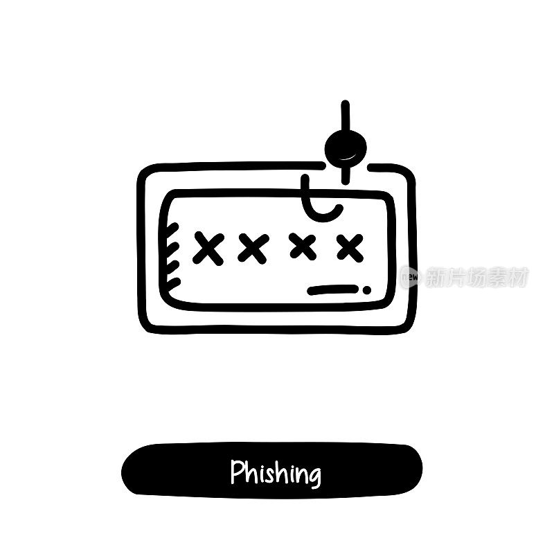 网络钓鱼图标。潮流风格矢量插图符号