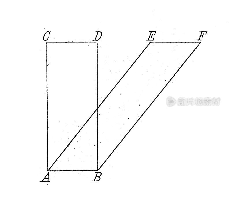 古董插图，数学和几何:几何形状相等