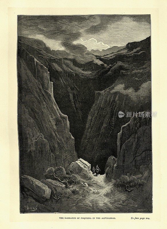 巴兰科德波奎拉在阿尔普加拉斯，内华达山脉，安达卢西亚，西班牙，19世纪