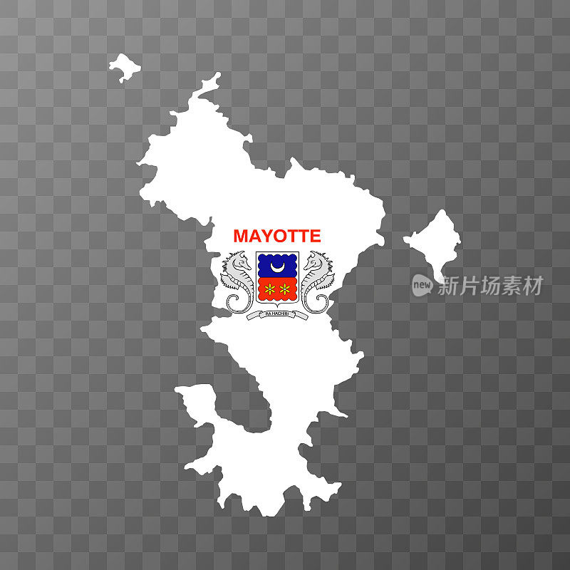 马约特岛群岛地图。法国的地区。矢量插图。