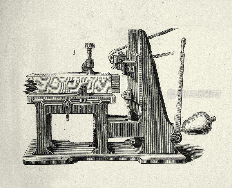 维多利亚工业机械，Tenoner地板安装机床，1890年代，19世纪