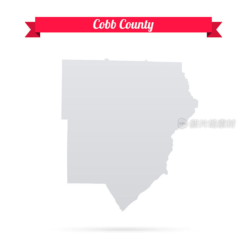 佐治亚州科布县。白底红旗地图