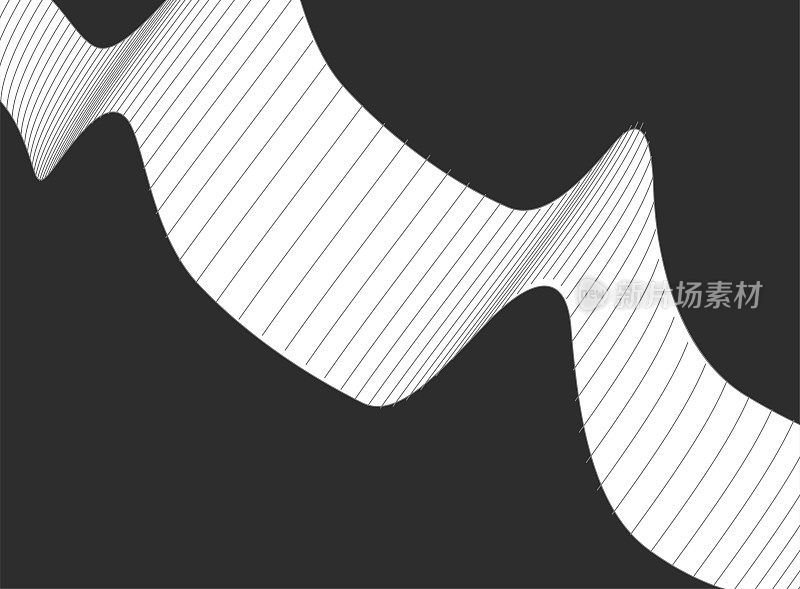 抽象的黑白动态线条条纹元素背景