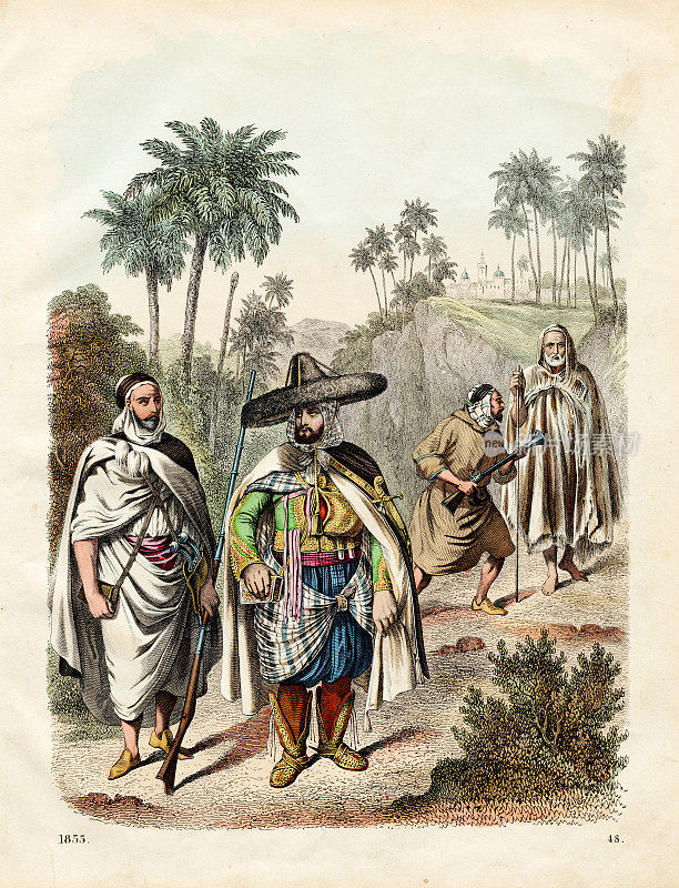 阿拉伯人的素色板插图1855年