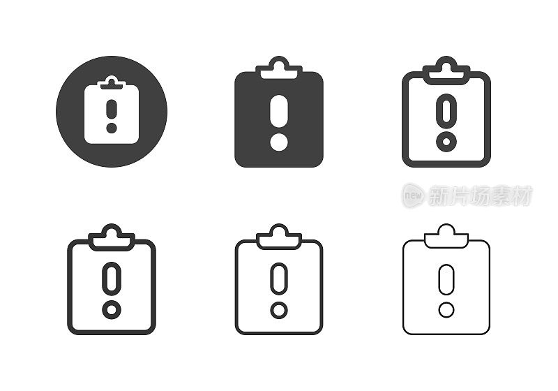 警告剪贴板图标-多系列