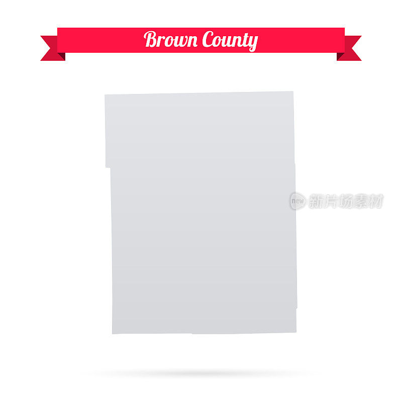 印第安纳州布朗县。白底红旗地图