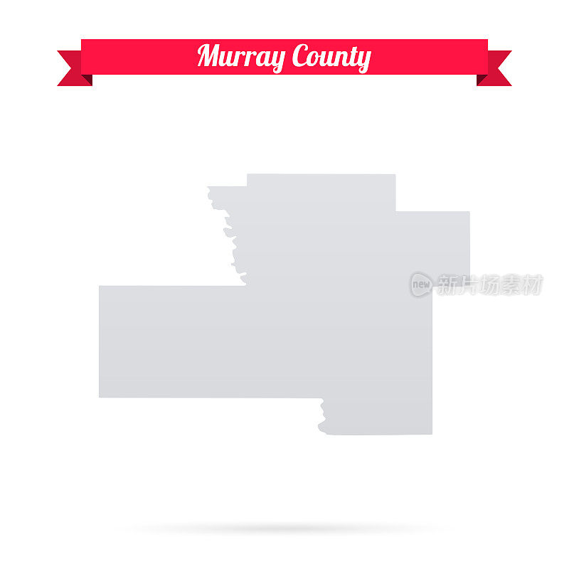 俄克拉荷马州默里县。白底红旗地图