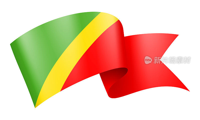 刚果国旗丝带-矢量股票插图