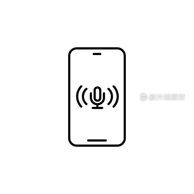 语音助手线图标与可编辑的笔画。Icon适用于网页设计、移动应用、UI、UX和GUI设计。