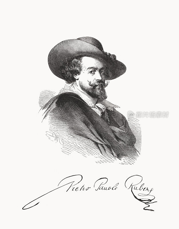 彼得・保罗・鲁本斯(佛兰德画家，1577-1640)，木版画，1872年出版