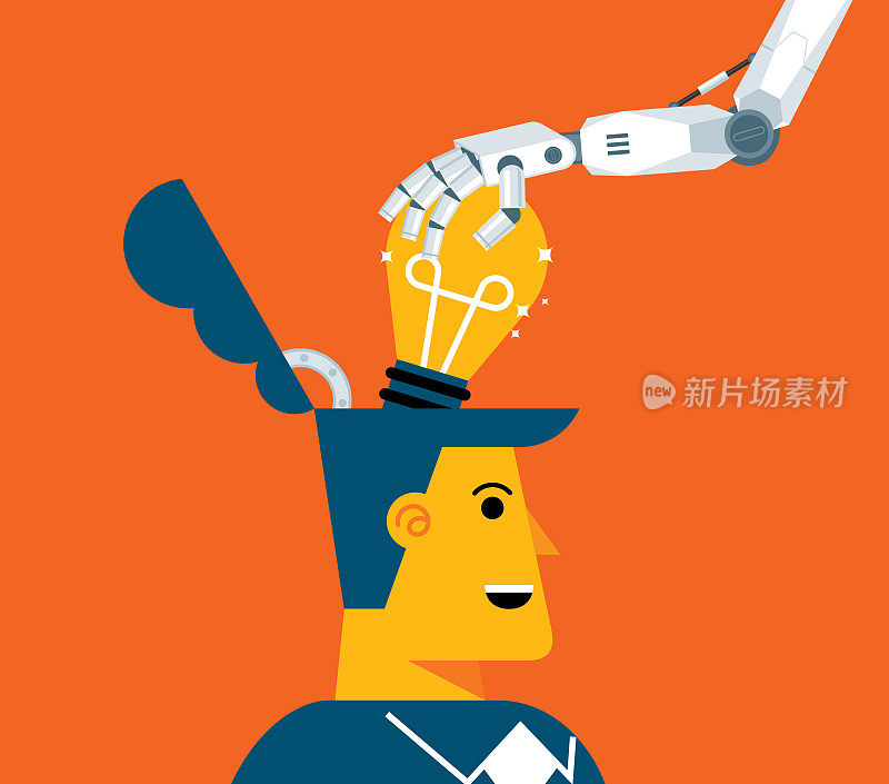 人工智能机器人-灯泡-商人