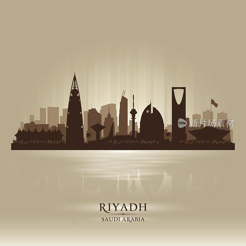 沙特阿拉伯利雅得城市天际线轮廓