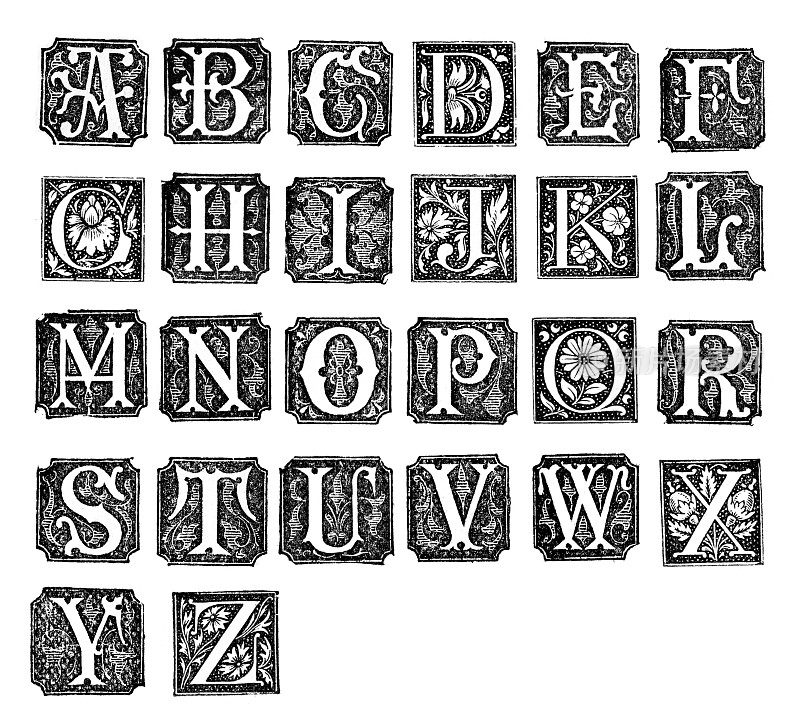 复古的字母字母