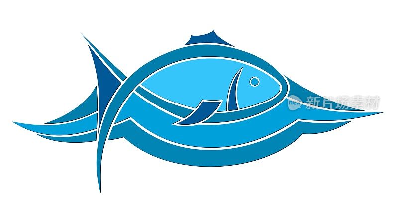 蓝色小鱼的标志。