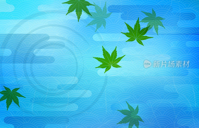 水和枫木日式风格的背景添加纹理