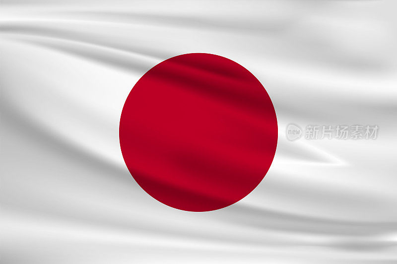 日本挥舞着国旗