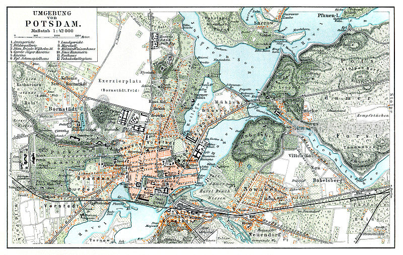 1897年德国城市波茨坦地图