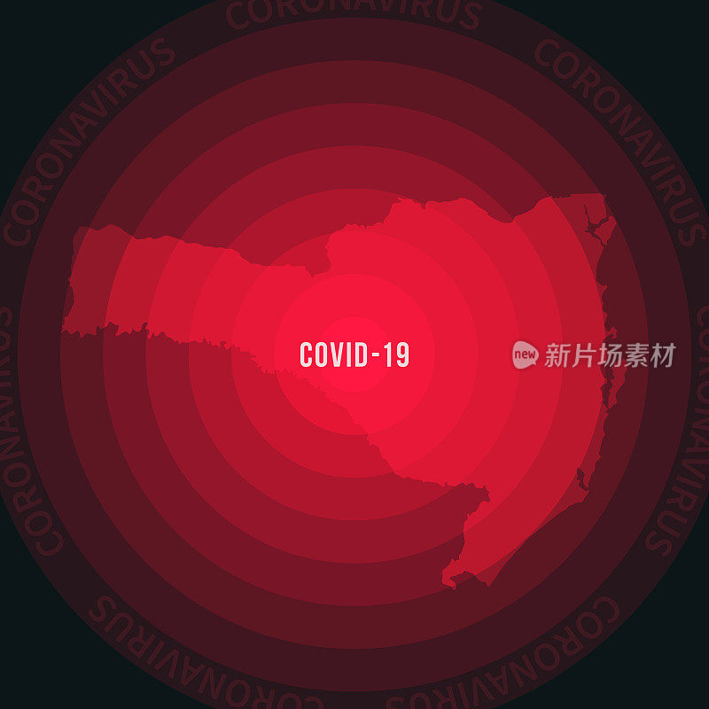 圣卡塔琳娜COVID-19传播地图。冠状病毒爆发