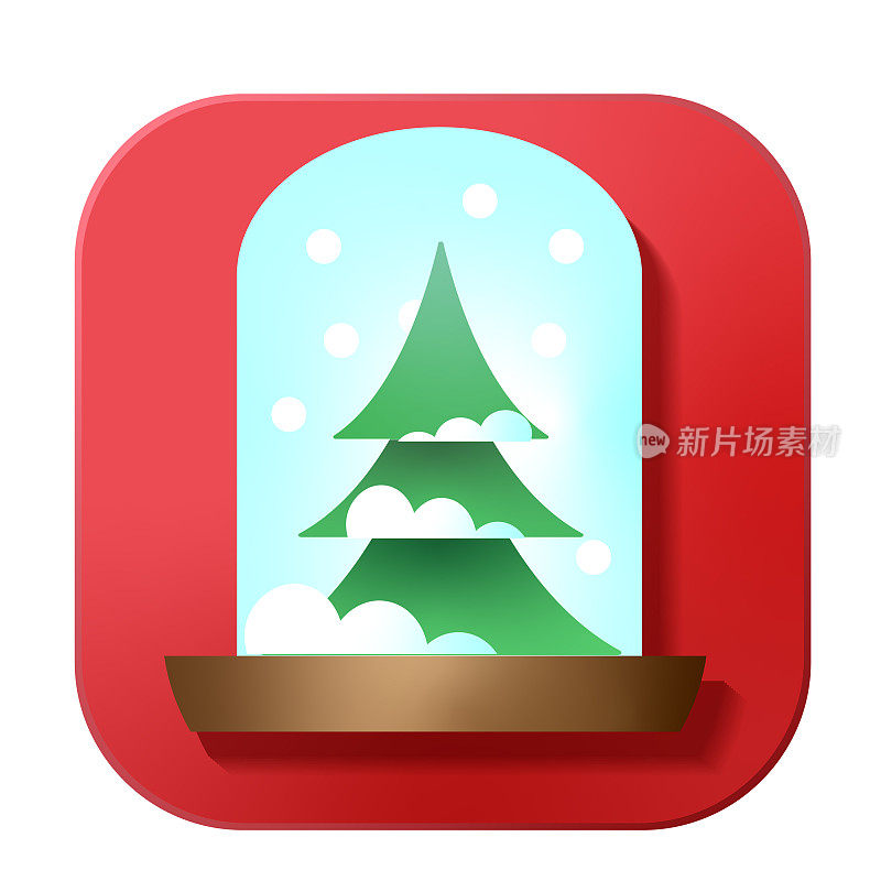 圣诞3D应用程序雪花球图标设计在充满活力的梯度颜色