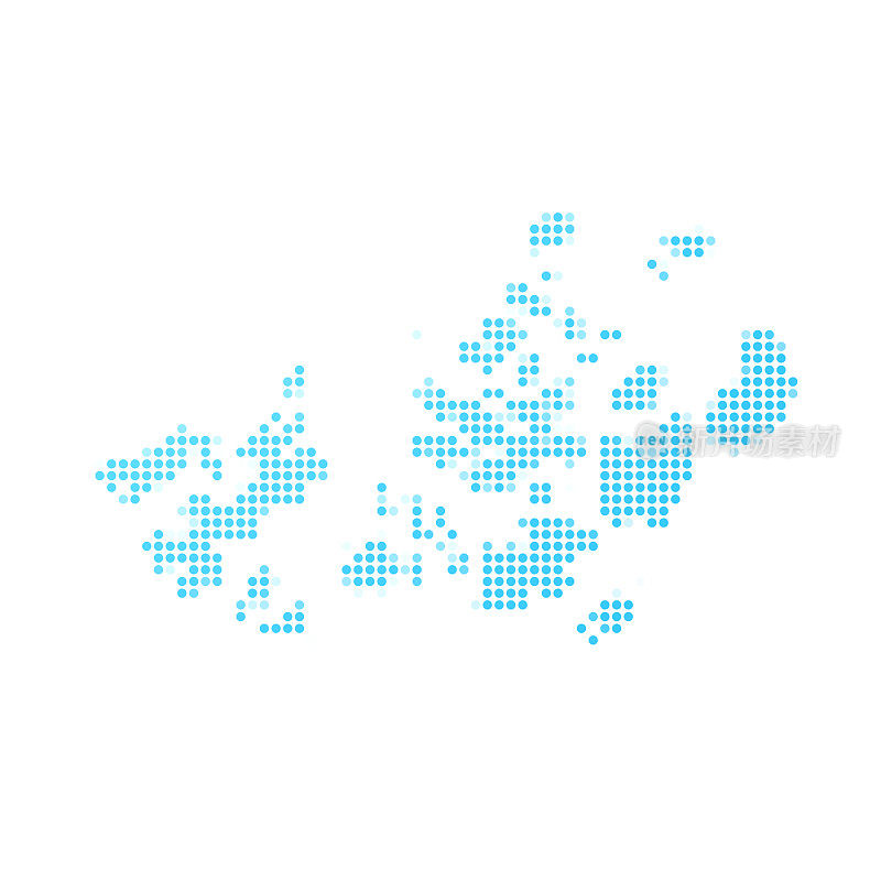 弗朗茨·约瑟夫的地图在白色的背景上用蓝点标出