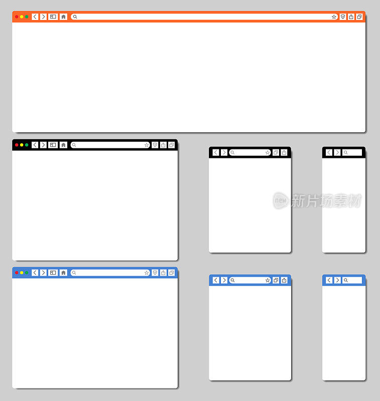 空白浏览器窗口的计算机股票插图
