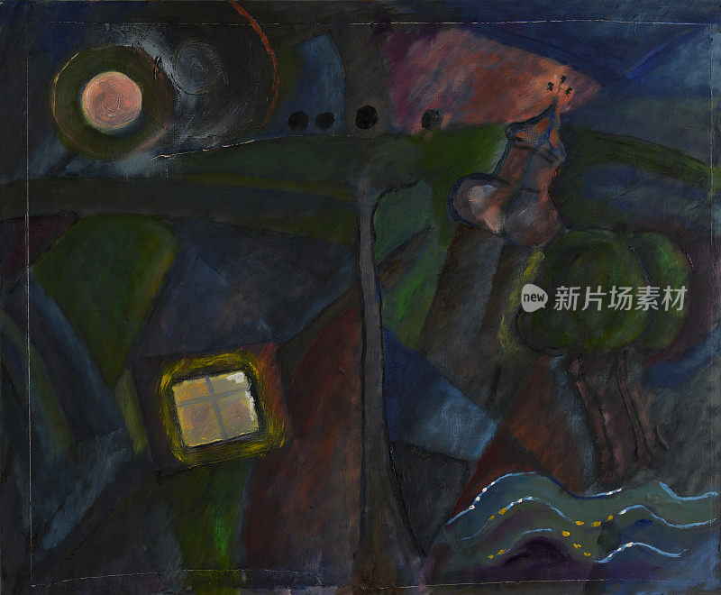 B.M.的油画《夜村》