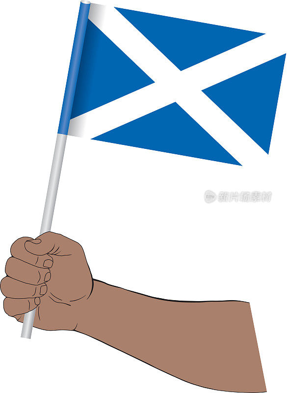 手握苏格兰国旗