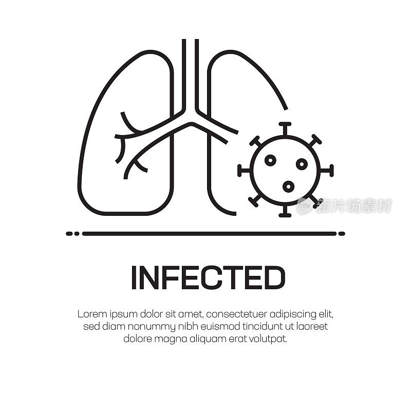 感染矢量线图标-简单的细线图标，优质设计元素