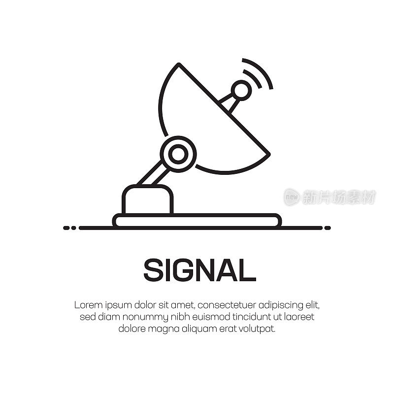 卫星信号矢量线图标-简单的细线图标，优质的设计元素