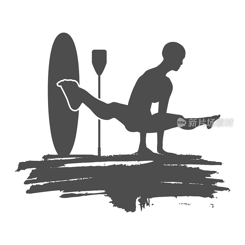 划板瑜伽冥想。健康的生活方式的概念