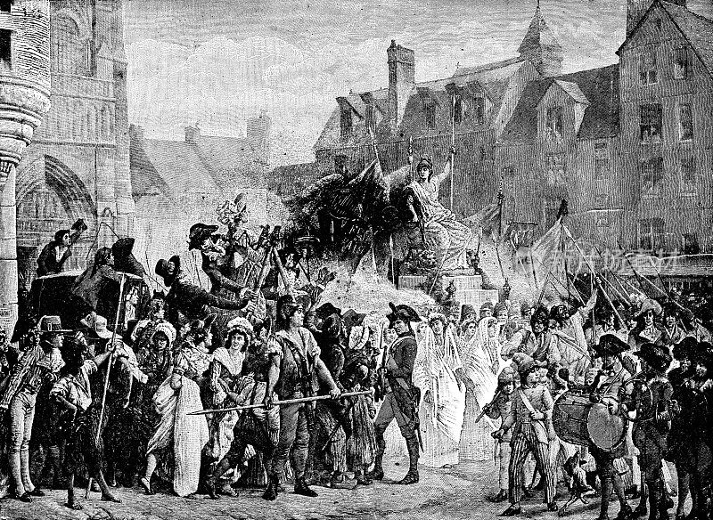 18世纪法国大革命期间凡尔赛宫上的妇女游行